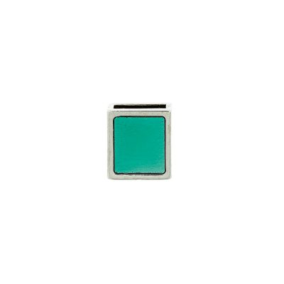 Pasador Esmaltado Verde Translucido Con Baño De Niquel de 14 mm. de Largo Para Fleje De Cuero De 10 Mm.Bolsa De 2 Piezas