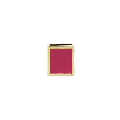 Pasador Esmaltado Fucsia Con Baño De Oro 24Kt. de 14 mm. de Largo Para Fleje De Cuero De 10 Mm.Bolsa De 2 Piezas