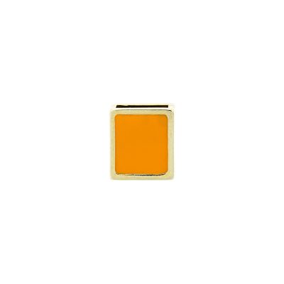 Pasador Esmaltado Naranja Con Baño De Oro 24Kt. de 14 mm. de Largo Para Fleje De Cuero De 10 Mm. Bolsa De 2 Piezas