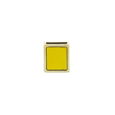Pasador Esmaltado Amarillo Translucido Con Baño De Oro 24Kt. de 14 mm. de Largo Para Fleje De Cuero De 10 Mm. Bolsa De 2 Piezas