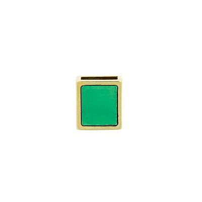 Pasador Esmaltado Verde Translucido Con Baño De Oro 24Kt. de 14 mm. de Largo Para Fleje De Cuero De 10 Mm.Bolsa De 2 Piezas