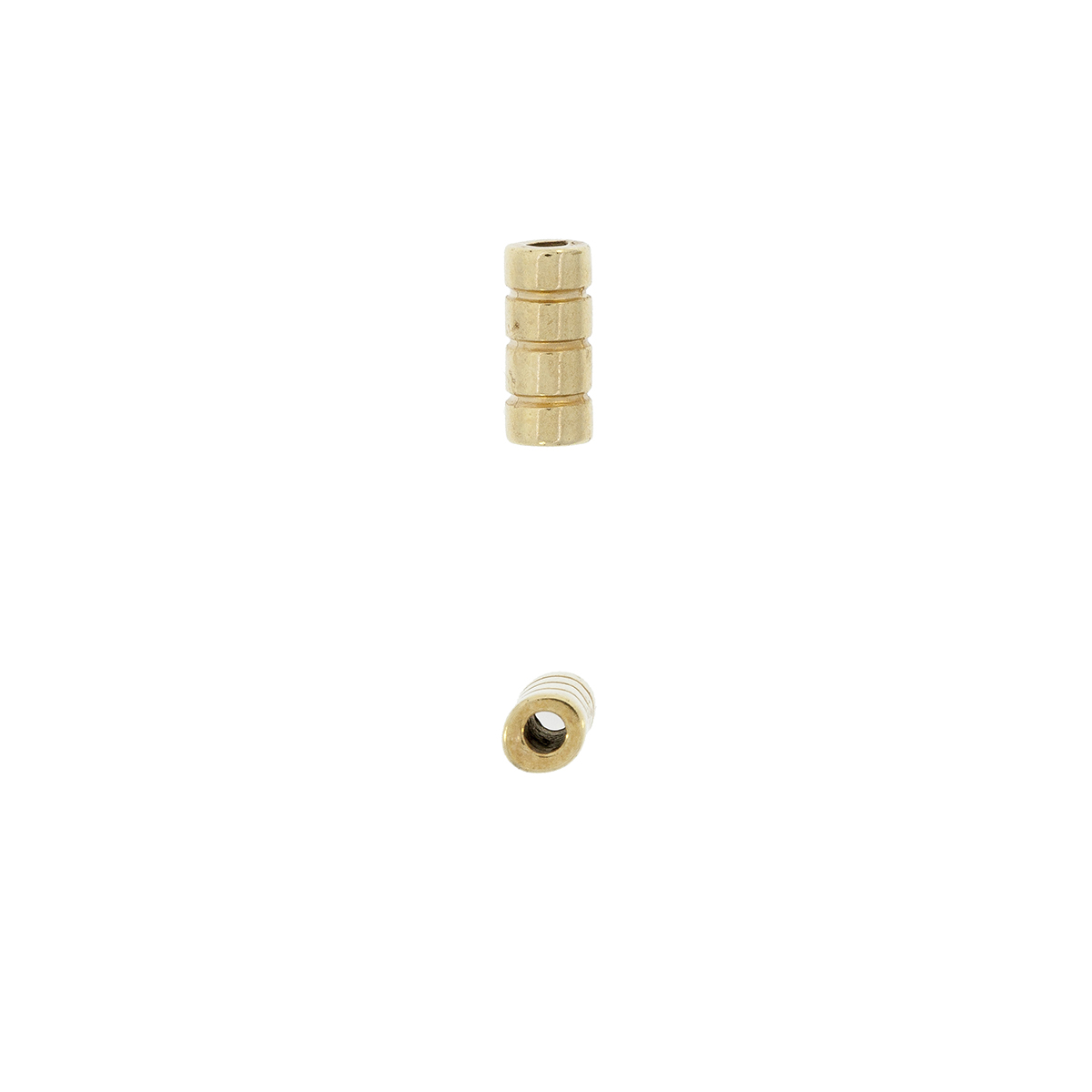 Separador Bañado En Oro 24Kt. Con Orificio De 2 Mm.De Dia.(Bolsa De 6 Piezas)