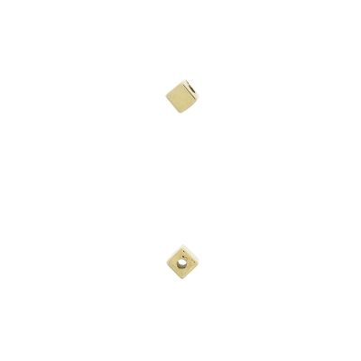 Separador Cubo Bañado En Oro 24Kt. De 5*5 Mm. Y Orificio De 2 Mm. De Dia.(Bolsa De 20 Piezas)