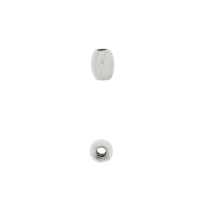 Separador Oval Bañado En Niquel De 10 Mm. Con Orificio De 3 Mm. De Dia.(Bolsa De 12 Piezas)