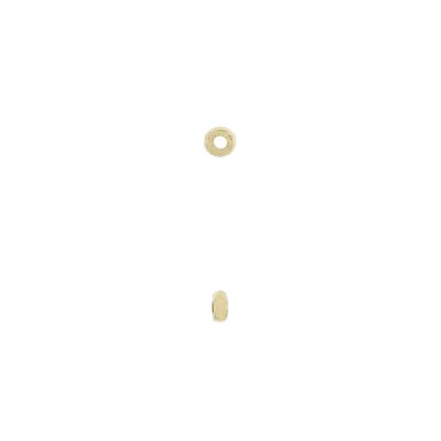 Separador Bañado En Oro 24Kt. Con Orificio De 2 Mm. De Dia.(Bolsa De 20 Piezas)