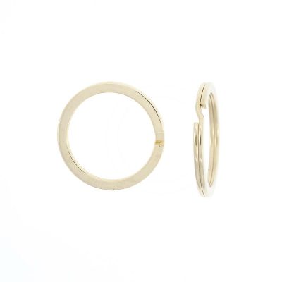 Argolla Plana Para Llavero De 26Mm.De Dia.Interno Con Baño De Oro 24Kt.(Bolsa De 2 Piezas)
