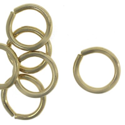 Aro De Alambre De 14Mm.Dia.Interno Con Baño De Oro 24Kt.(Alambre Calibre 2.5Mm.)(Bolsa De 8 Piezas)