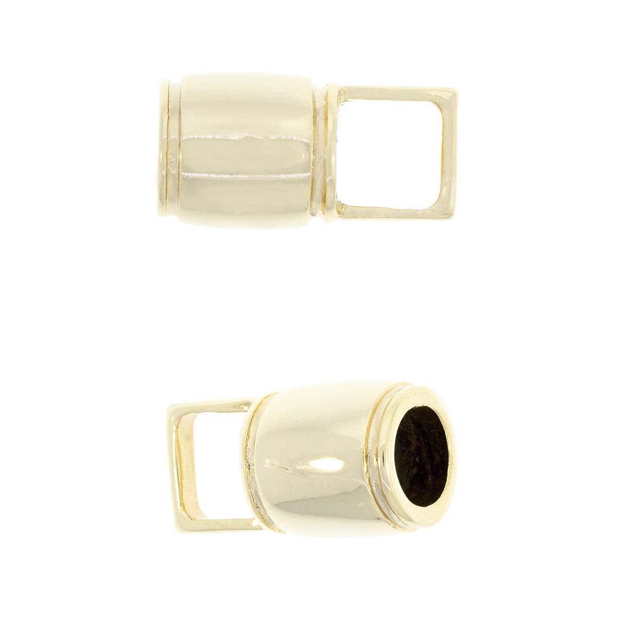 Terminal Bañado En Oro 24Kt.Con Orificio De 10 Mm. De Dia.(Bolsa De 2 Piezas)