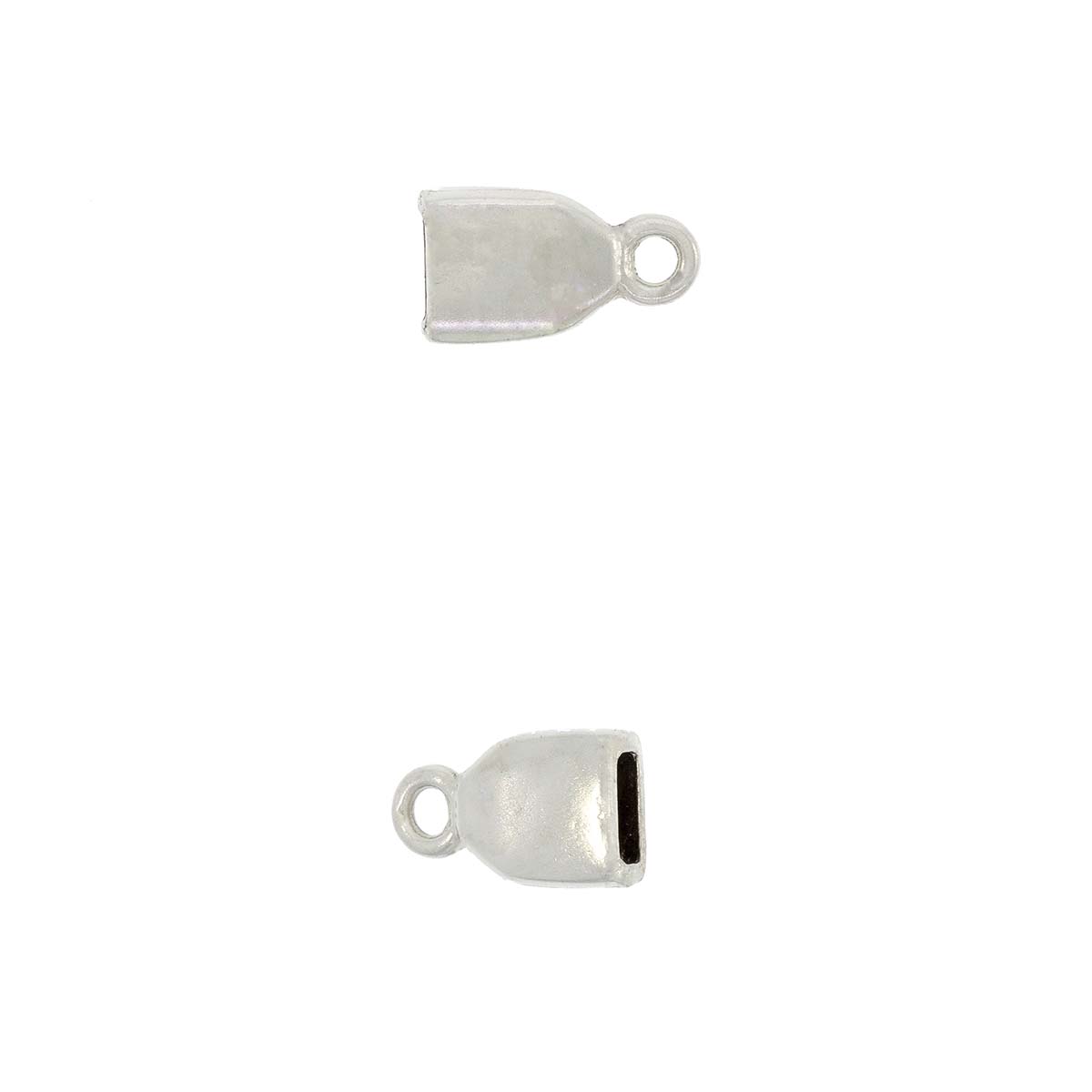 Terminal Con Baño De Niquel Para Fleje De Cuero De 5 Y 8 Mm.(Bolsa De 8 Piezas)