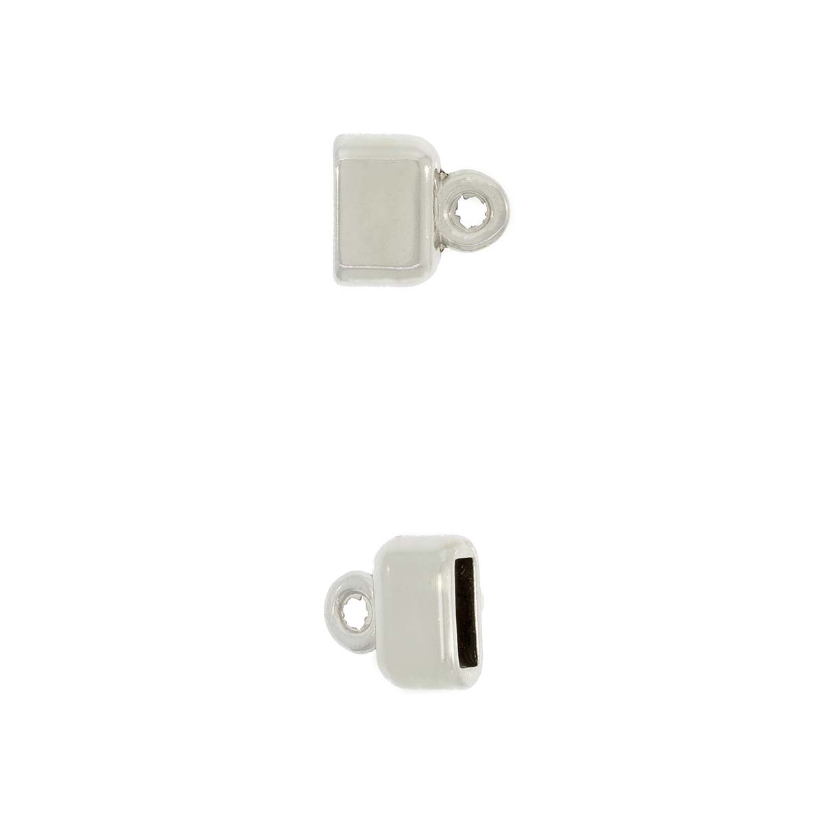Terminal Con Baño De Niquel Para Fleje De Cuero De 8 Y 10 Mm.(Bolsa De 8 Piezas)