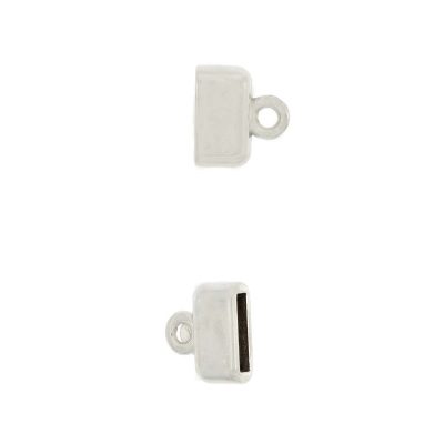 Terminal Con Baño De Niquel Para Fleje De Cuero De 12 Mm.(Bolsa De 8 Piezas)