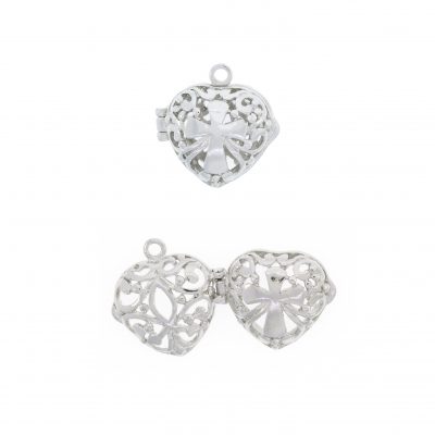 Dije Relicario Corazon Hueco Con Baño De Niquel De 20 * 20 Mm.(Bolsa De 2 Piezas)
