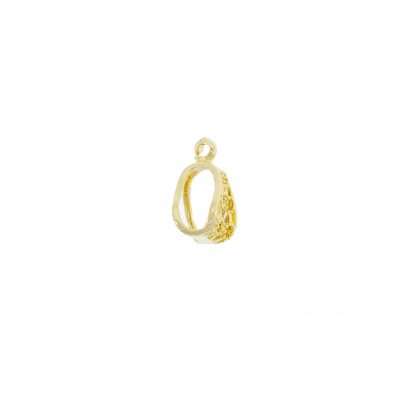 Dije Pasa Cordon Con Baño De Oro 24Kt. De 18 * 10 Mm. (Bolsa De 2 Piezas)