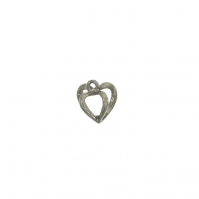 Dije Corazon Tridimensional Con Baño De Niquel De 16 * 14 Mm.(Bolsa De 4 Piezas)