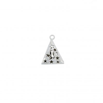 Dije Triangular Hueco Con Baño De Niquel De 19 * 14 Mm.(Bolsa De 2 Piezas)