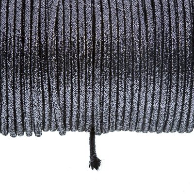Cordon Algodon Metalizado De 2.0Mm Color Gris Oscuro