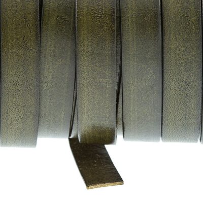 Fleje De Cuero De 12Mm Color Verde Olivo
