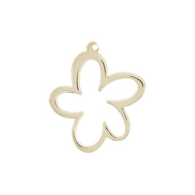 Colgante Flor Con Baño De Oro 24Kt. De 50 * 44 Mm.(Bolsa De 2 Piezas)