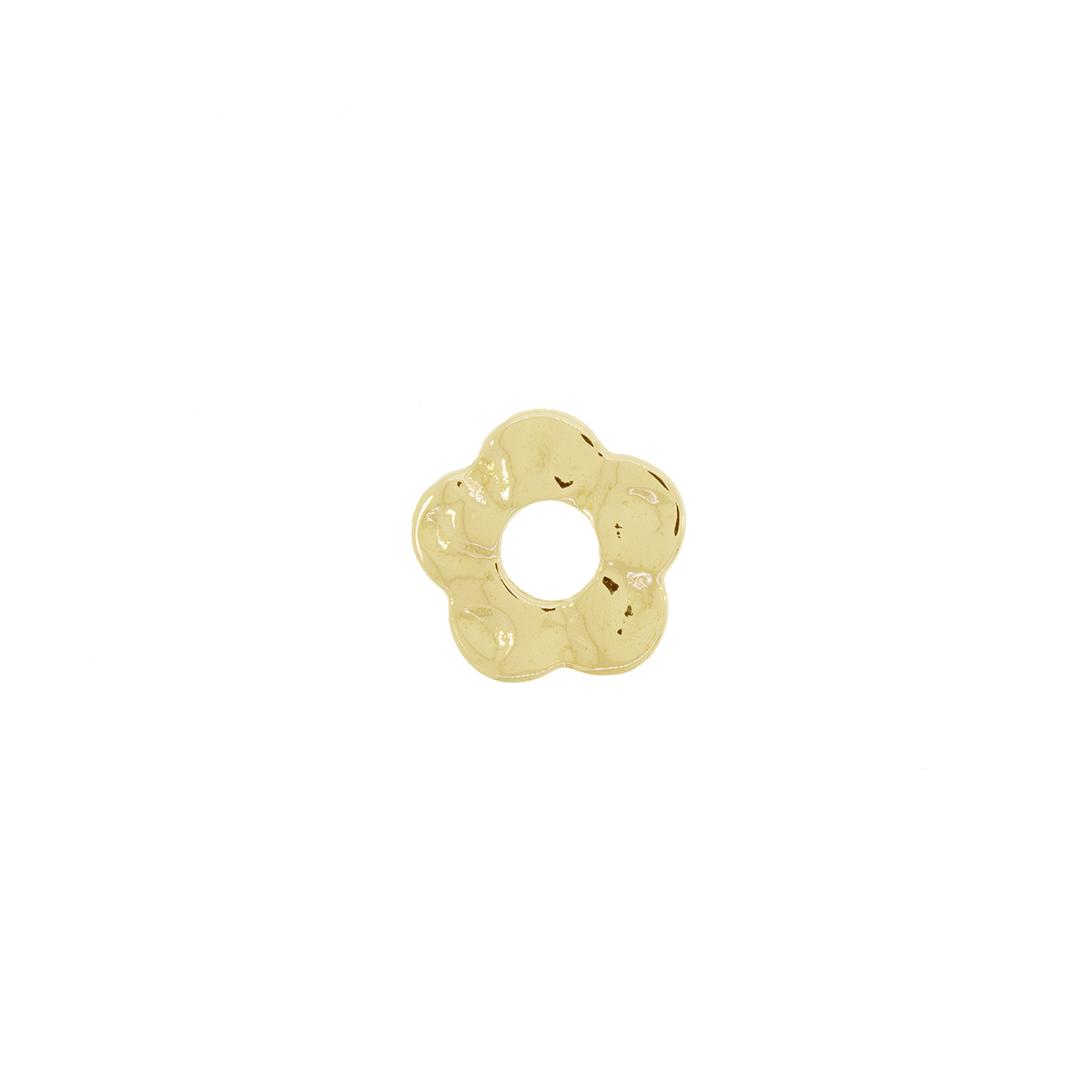 Separador De 17 Mm.Con Orificio De 6 Mm.Bañado En Oro 24Kt.(Bolsa De 4 Piezas)