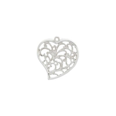Colgante Corazon Con Baño De Niquel De 34 * 32 Mm.(Bolsa De 1 Pieza)