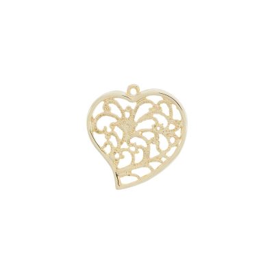Colgante Corazon Con Baño De Oro 24Kt. De 34 * 32 Mm.(Bolsa De 1 Pieza)