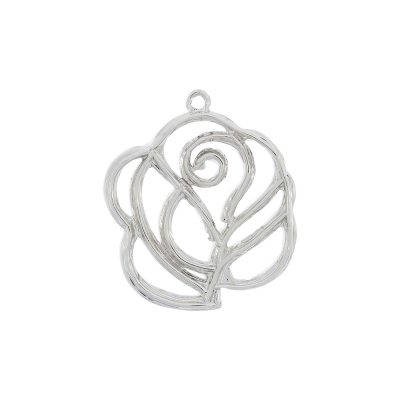 Colgante Flor Con Baño De Niquel De 48* 41 Mm.(Bolsa De 1 Pieza)