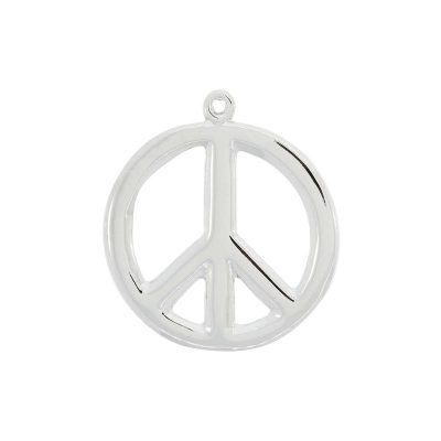 Colgante Signo Paz Con Baño De Niquel De 46 Mm. De Dia.(Bolsa De 1 Pieza)