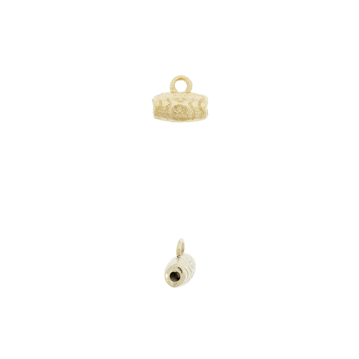 Separador Porta Dijes Bañado En Oro 24Kt. Con Orificio De 2 Mm. De Dia.(Bolsa De 4 Piezas)