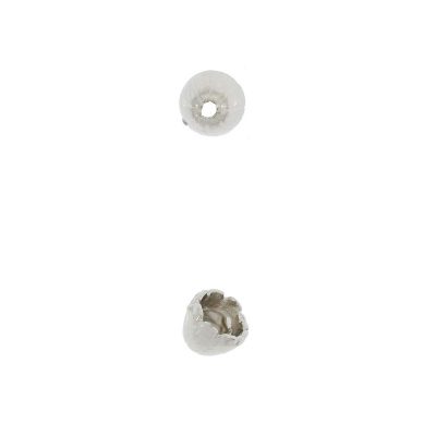 Terminal Tapa Cordon Bañado En Niquel Con Orificio De 3 Mm. De Dia.(Bolsa De 4 Piezas)