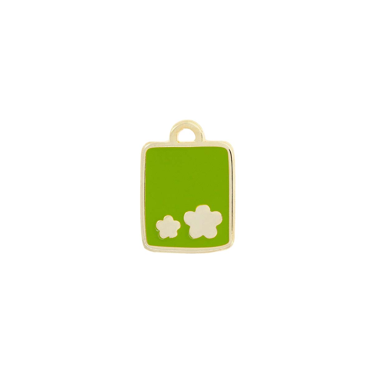 Colgante Esmaltado En Verde Con Baño De Oro 24Kt. De 31 * 23 Mm.(Bolsa De 1 Pieza)