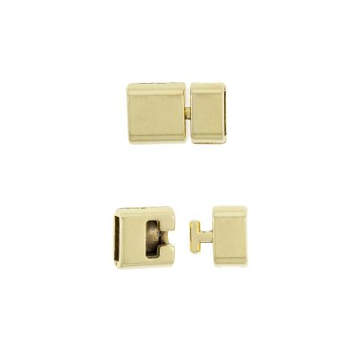 Cierre Bañado En Oro 24 Kt. Para Fleje De Cuero De 8 Mm. Bolsa De 4 Sets