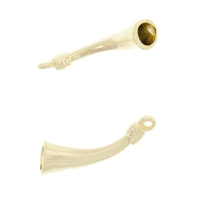 Terminal Ciego Bañado En Oro 24Kt. Con Orificio De 8 Mm. De Dia.(Bolsa De 2 Piezas)
