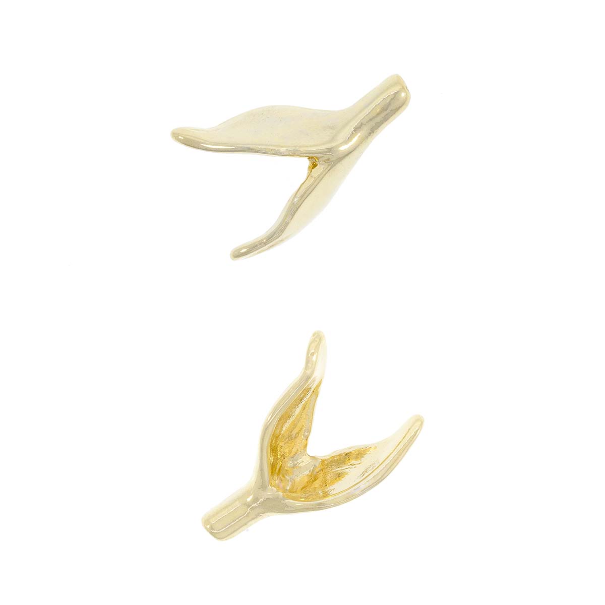 Terminal Tapa Nudo De Cordon Bañado En Oro 24Kt. Con Orificio De 1 Mm. De Dia.(Bolsa De 4 Piezas)