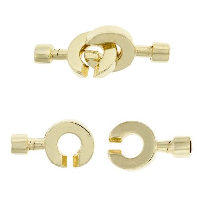 Cierre Bañado En Oro 24 Kt. Con Orificio De 4 Mm. De Dia. Bolsa De 2 Sets