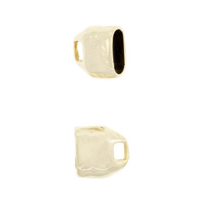Terminal Bañado En Oro 24Kt.Con Abertura De 14*6 Mm.(Bolsa De 4 Piezas)