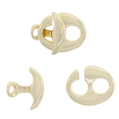 Cierre Con Baño De Oro 24Kt. Tipo Gancho Bolsa De 2 Sets