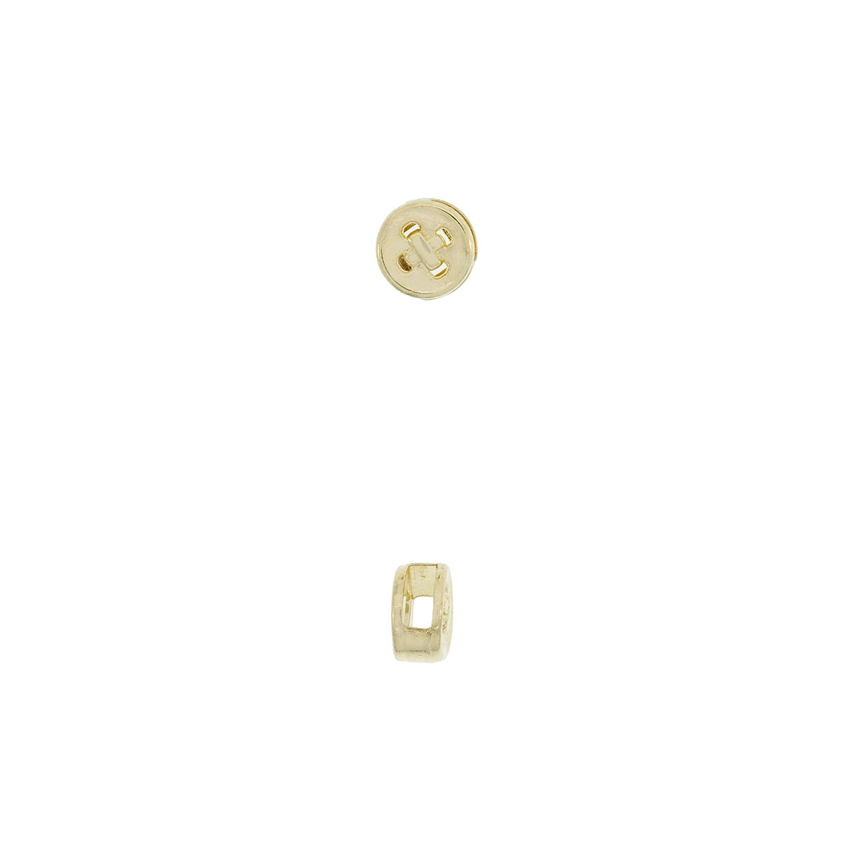 Pasador Con Baño De Oro 24Kt. Para Fleje De Cuero De 5 Mm.(Bolsa De 12 Piezas)