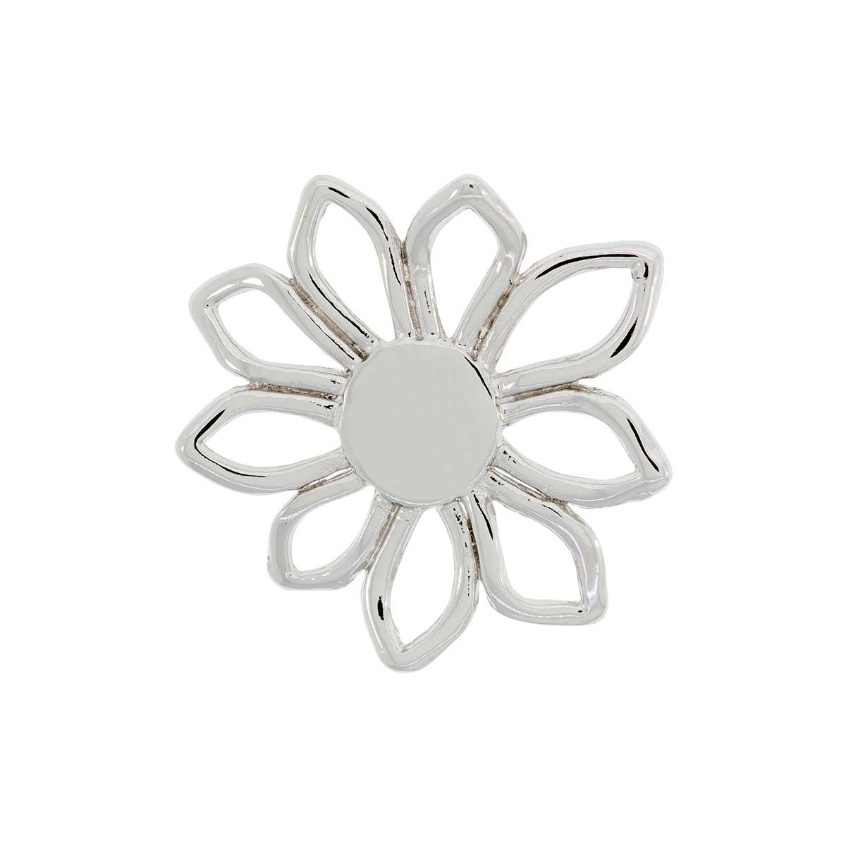 Colgante Flor Con Baño De Niquel De 54 Mm. De Dia.(Bolsa De 1 Pieza)