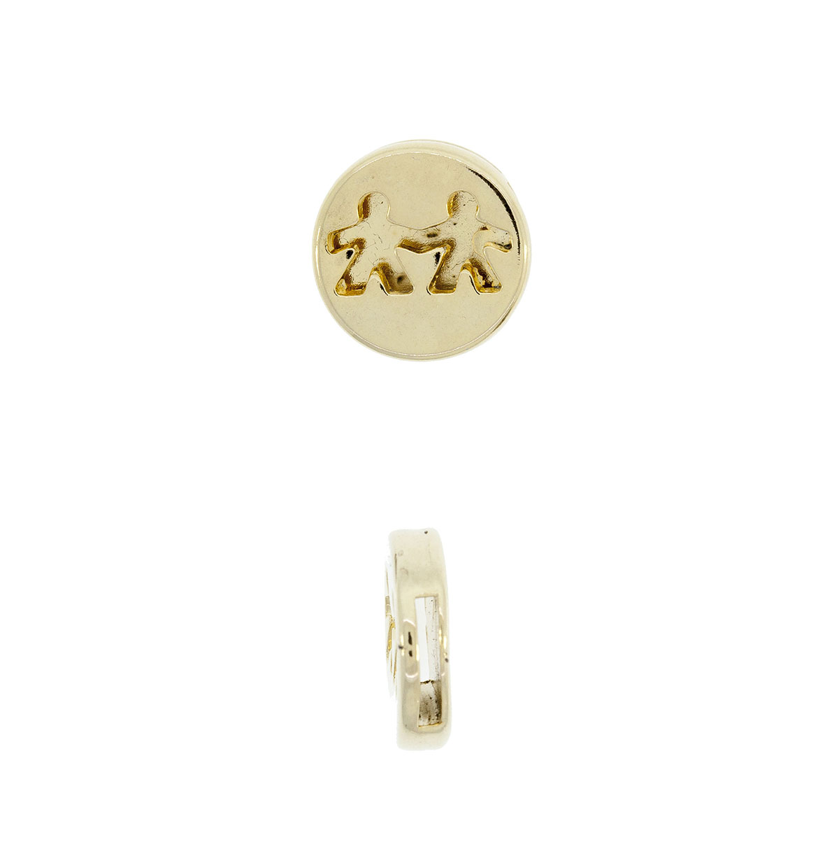 Pasador Con Baño De Oro 24Kt.Para Fleje De Cuero De 10 Mm.(Bolsa De 2 Piezas)