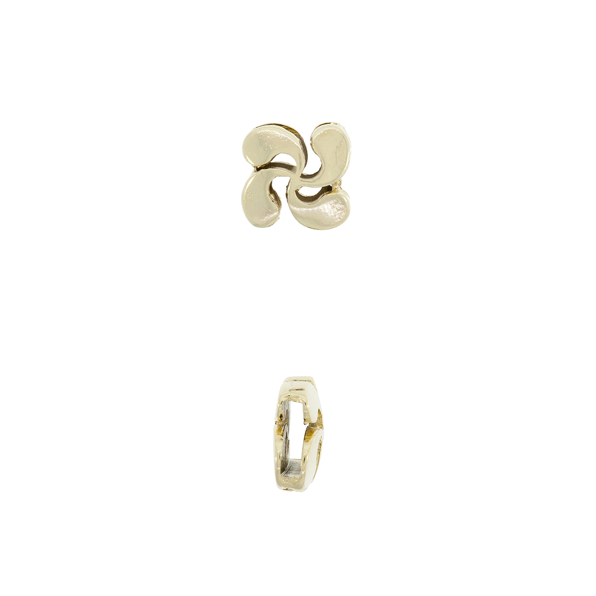 Pasador Con Baño De Oro 24Kt. Para Fleje De Cuero De 8 Mm.(Bolsa De 4 Piezas)