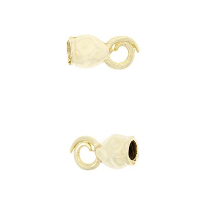 Terminal Bañado En Oro 24Kt.Con Orificio De 6 Mm. De Dia.(Bolsa De 4 Piezas)