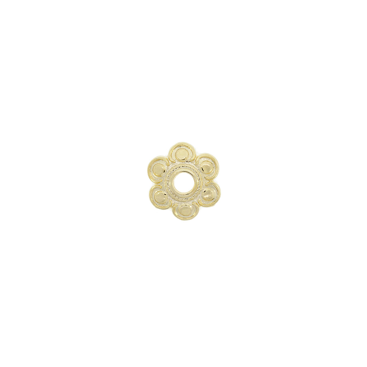 Separador Bañado En Oro 24Kt. Con Orificio De 3.5 Mm. De Dia. (Bolsa De 2 Piezas)