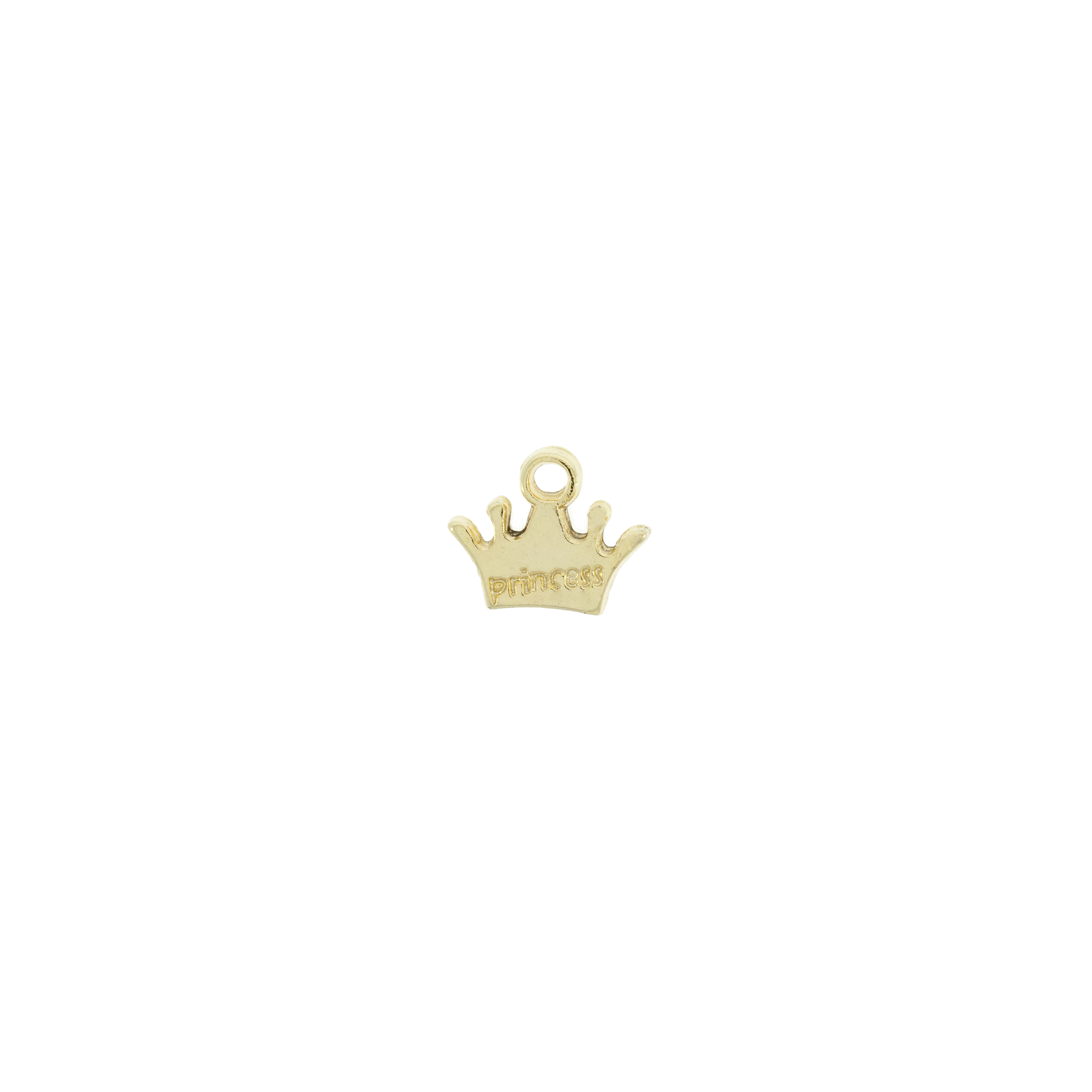 Dije The Princess Con Baño De Oro 24Kt. De 10 * 13 Mm.(Bolsa De 6 Piezas)