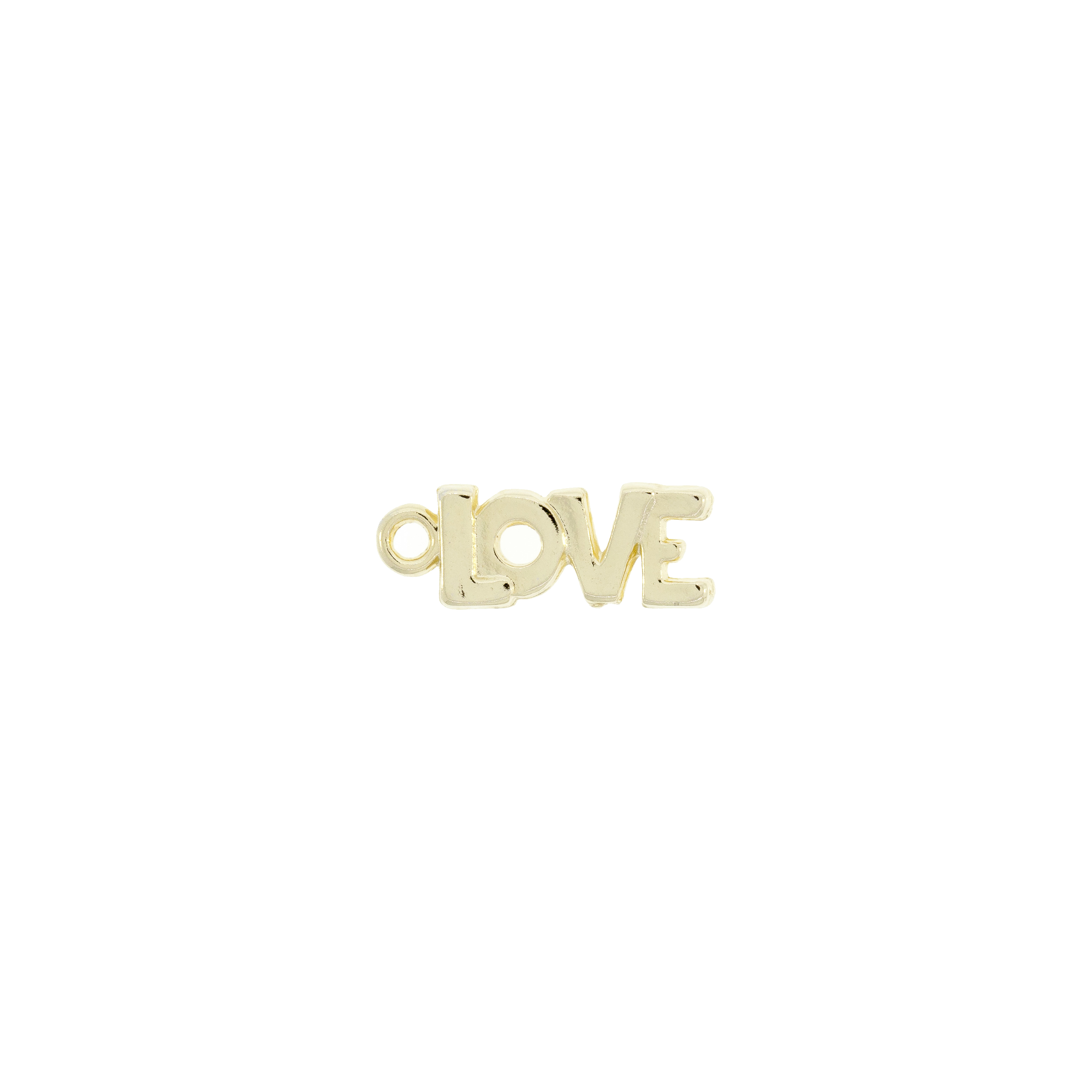 Dije Love Dos Caras Con Baño Oro 24Kt. De 21 * 8 Mm.(Bolsa De 4 Piezas)