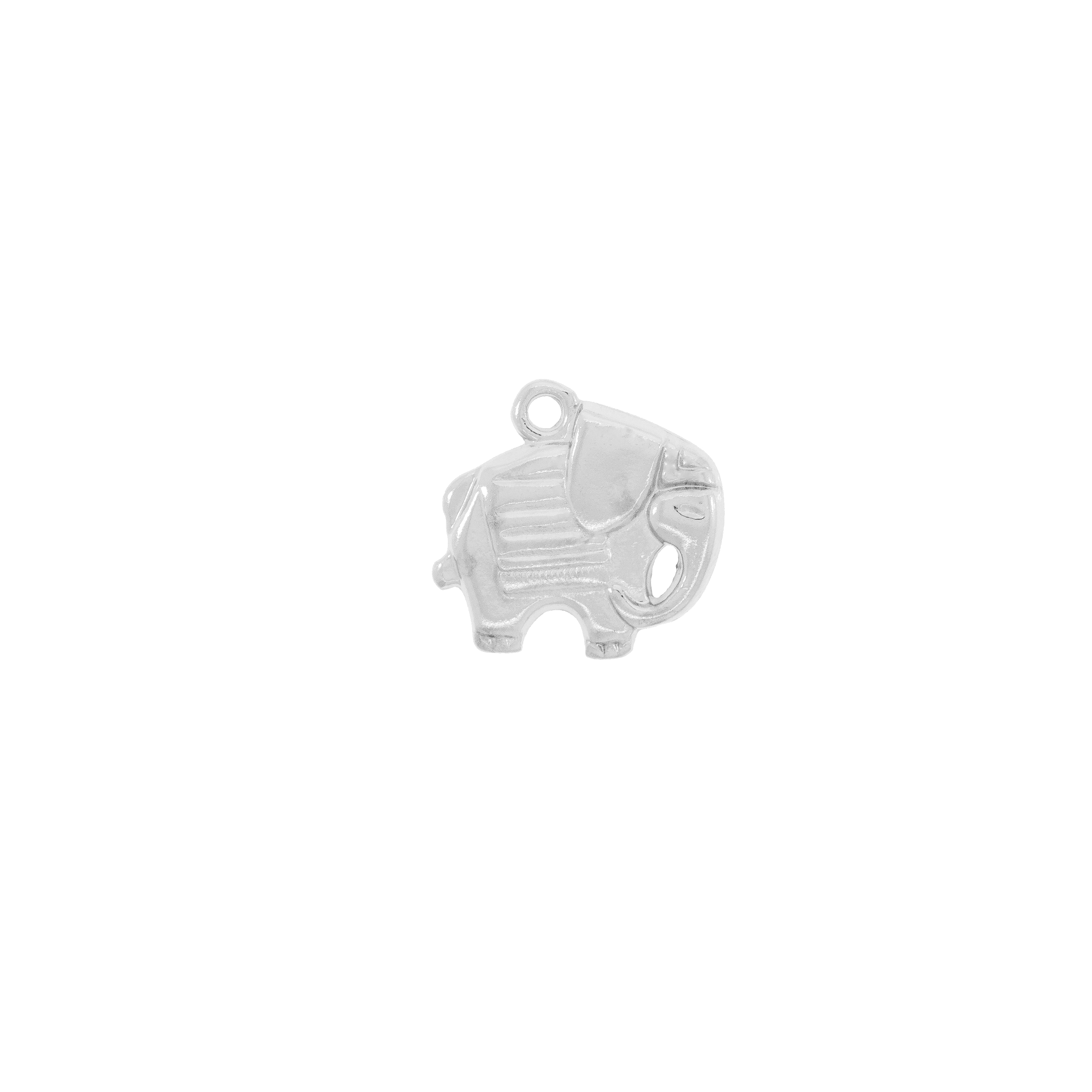 Dije Elefante Con Baño De Niquel De 18 * 18 Mm.(Bolsa De 2 Piezas)