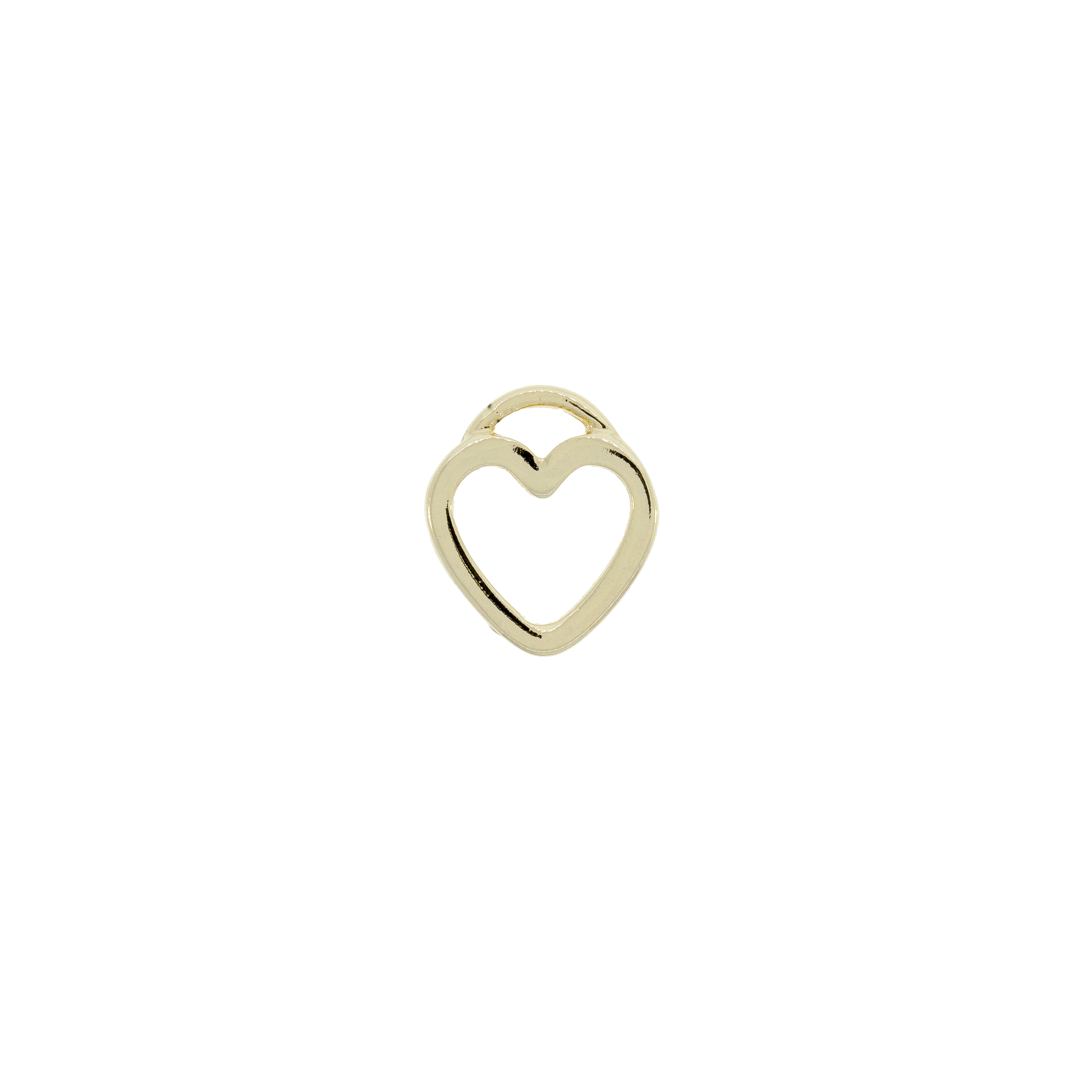 Dije Corazon Con Baño De Oro 24Kt. De 17 * 15 Mm.(Bolsa De 8 Piezas)