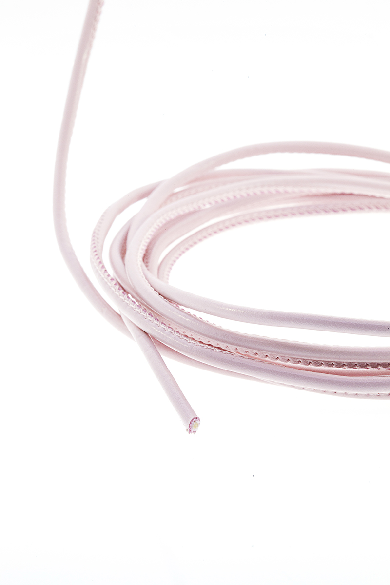 Cordon Cosido Tubular Vegano De 3.0Mm Color Cipria