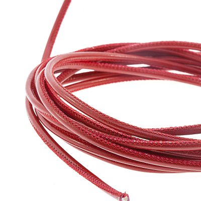 Cordon Cosido Tubular Vegano De 3.0Mm Color Rosso