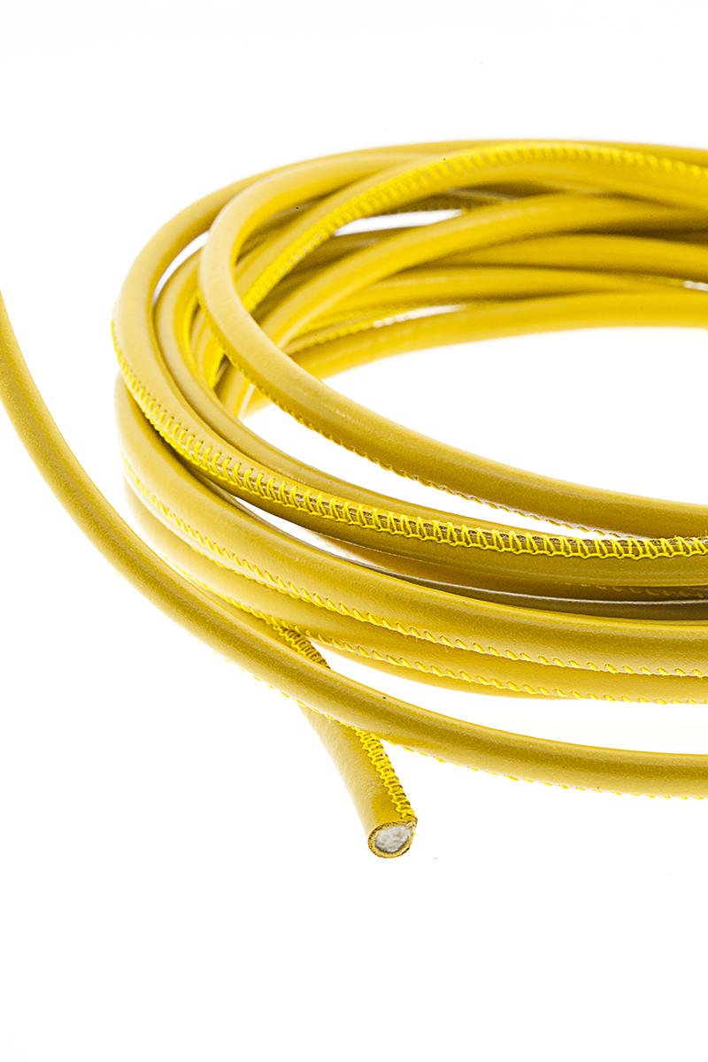 Cordon Cosido Tubular Vegano De 4.0Mm Color Giallo