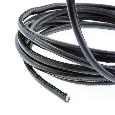 Cordon Cosido Tubular Vegano De 4.0Mm Color Nero